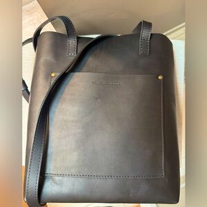 NWT Portland Leather Goods (PLG) Crossbody Tote Bag Black Shoulder Purse New